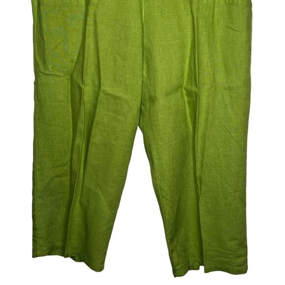 Chico's Green Cropped Linen Pants - Picture 3 of 5